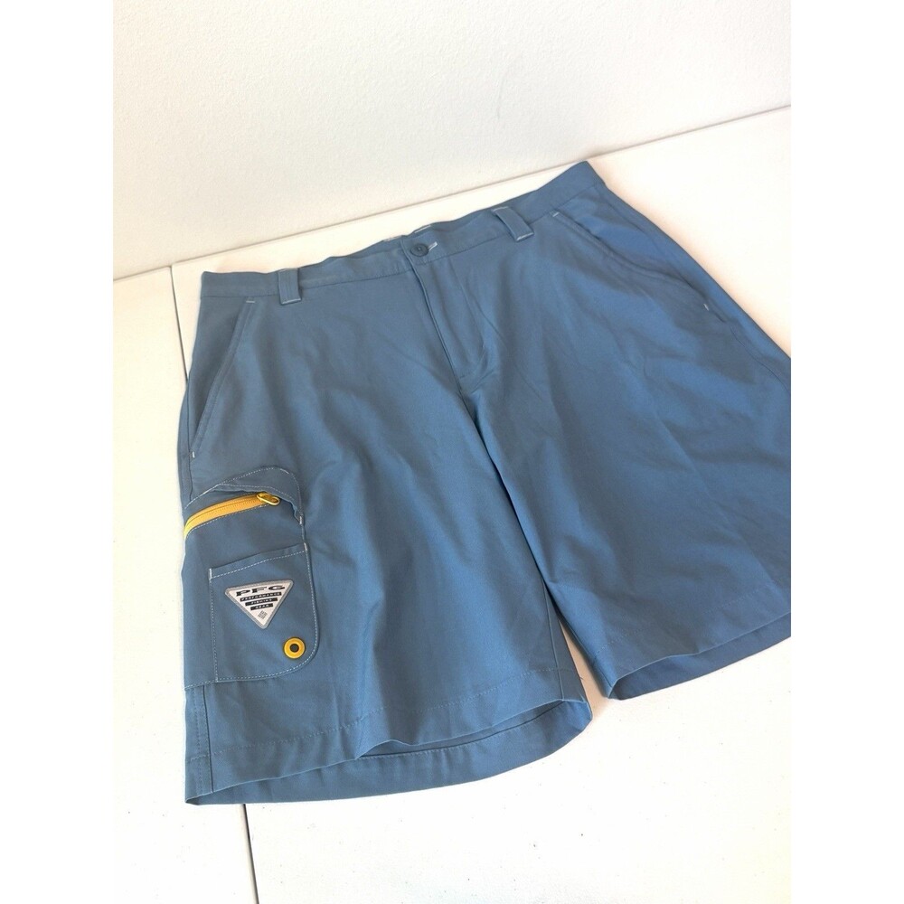 Columbia PFG Terminal Tackle Shorts Mens 34 Blue Fishing Cargo Stretch FM1028 - Picture 3 of 9